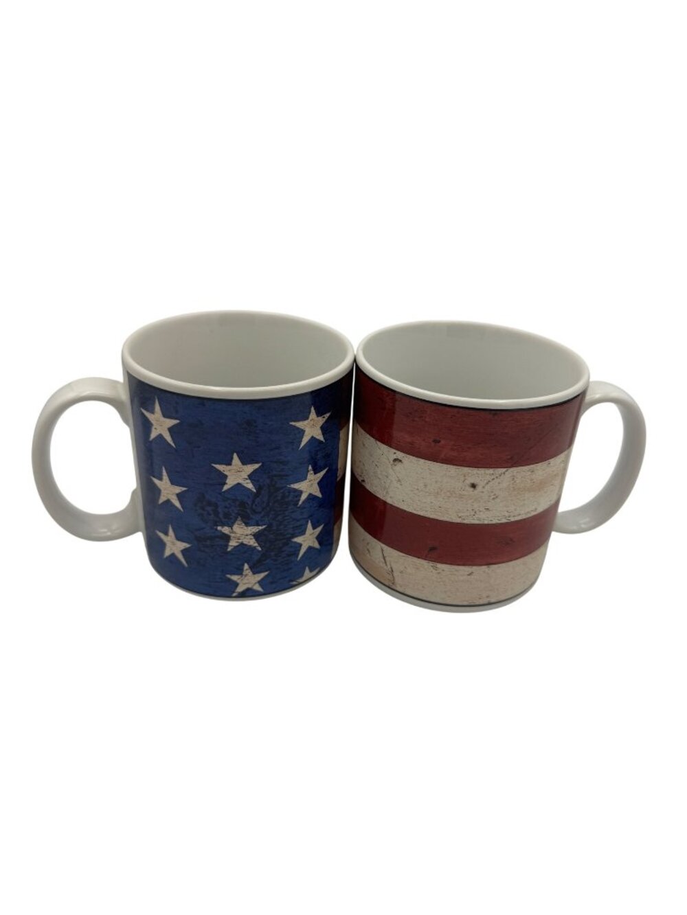 Warren Kimble Colonial  American Flag Mugs Set Of 2 Microwave/Dishwasher Safe
